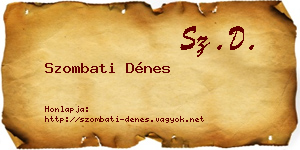 Szombati Dénes névjegykártya