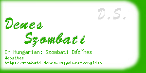 denes szombati business card